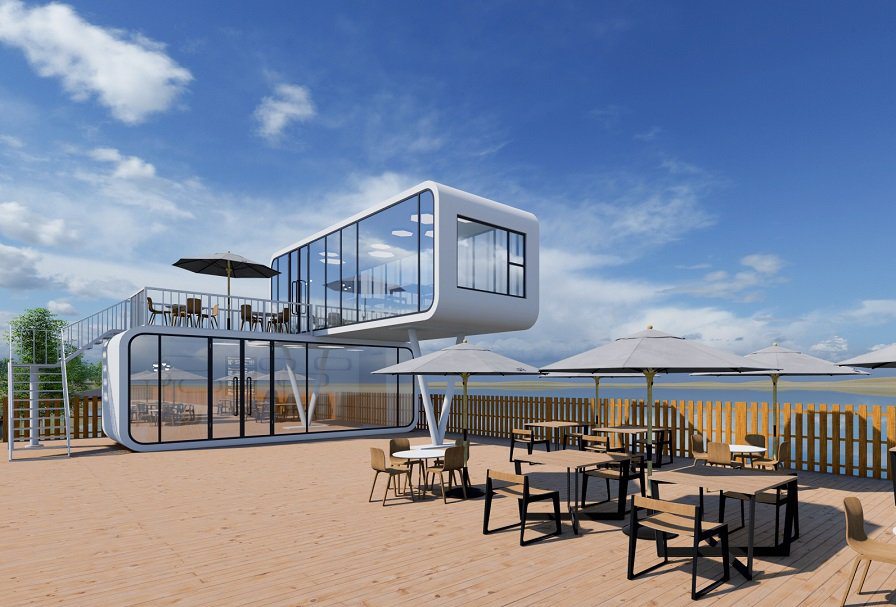 Double-decker vacation apple cabin