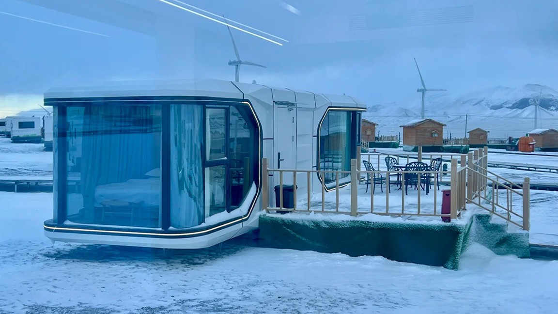 capsule House community in the winter