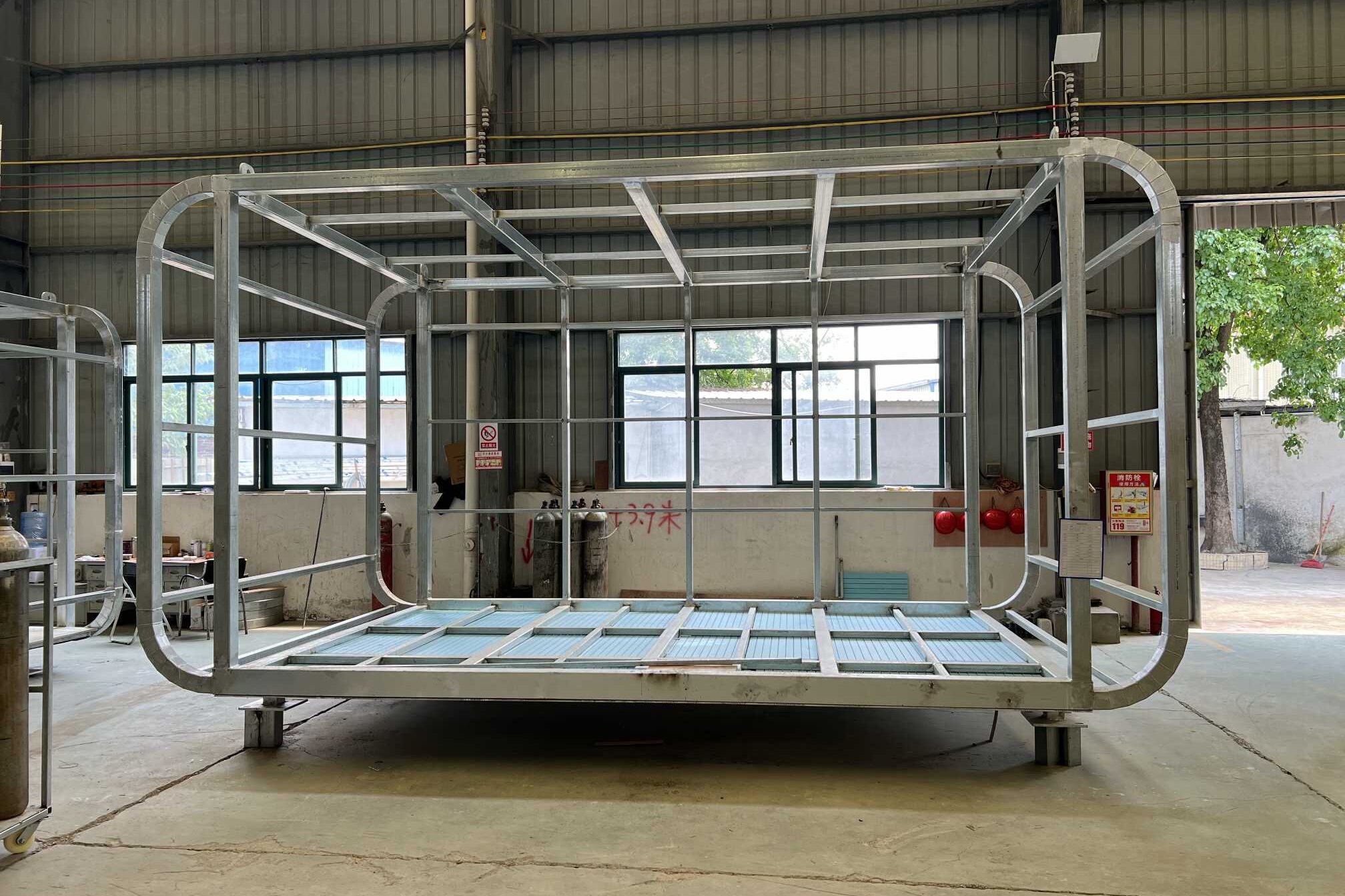 Galvanized Steel Frames of an apple cabin